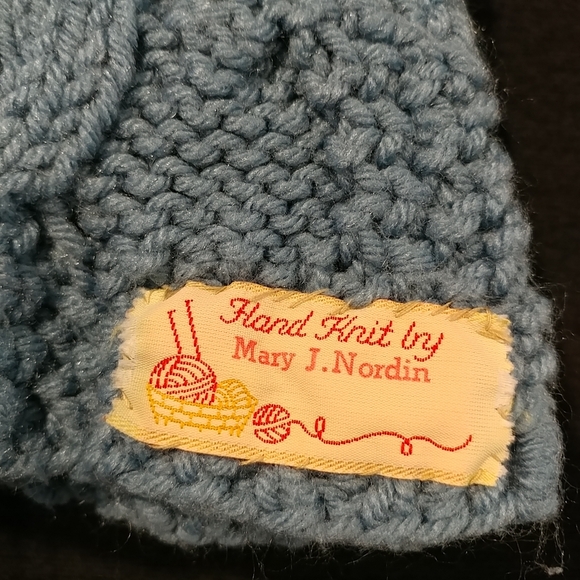 Vintage Hand Knit Blanket Crochet Cable Knit Blanket Large 61"×57" Blue Handmade - Picture 7 of 16